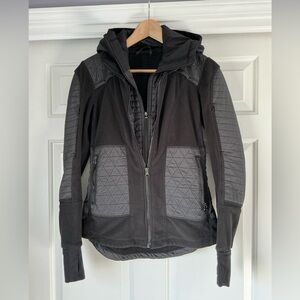 Lululemon Fleecy Keen Women's Black Quilted Zip Up Jacket 6